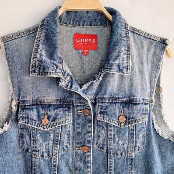 Guess Los Angeles Denim Vest Men's M - Picture 3 of 10